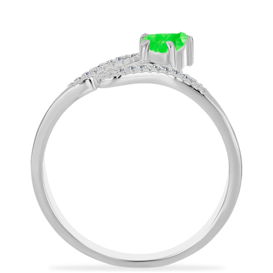 Strieborný Prsteň s Hyalit Opálom a Bielym Topásom