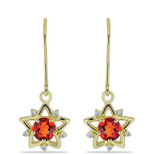 Pozlátené Strieborné Náušnice s Citrínom z Madeiry a Bielym Topásom