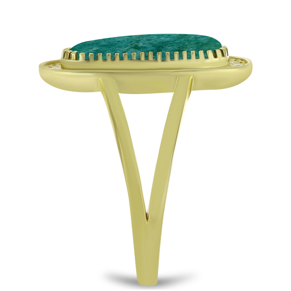 Pozlátený Strieborný Prsteň s Amazonitom