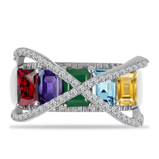 Strieborný Prsteň s Marockým Ametystom a so Zeleným Achátom