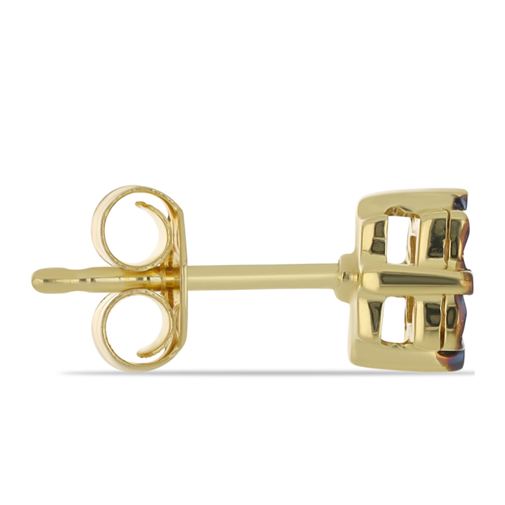 Pozlátené Strieborné Náušnice s Modrým Diamantom