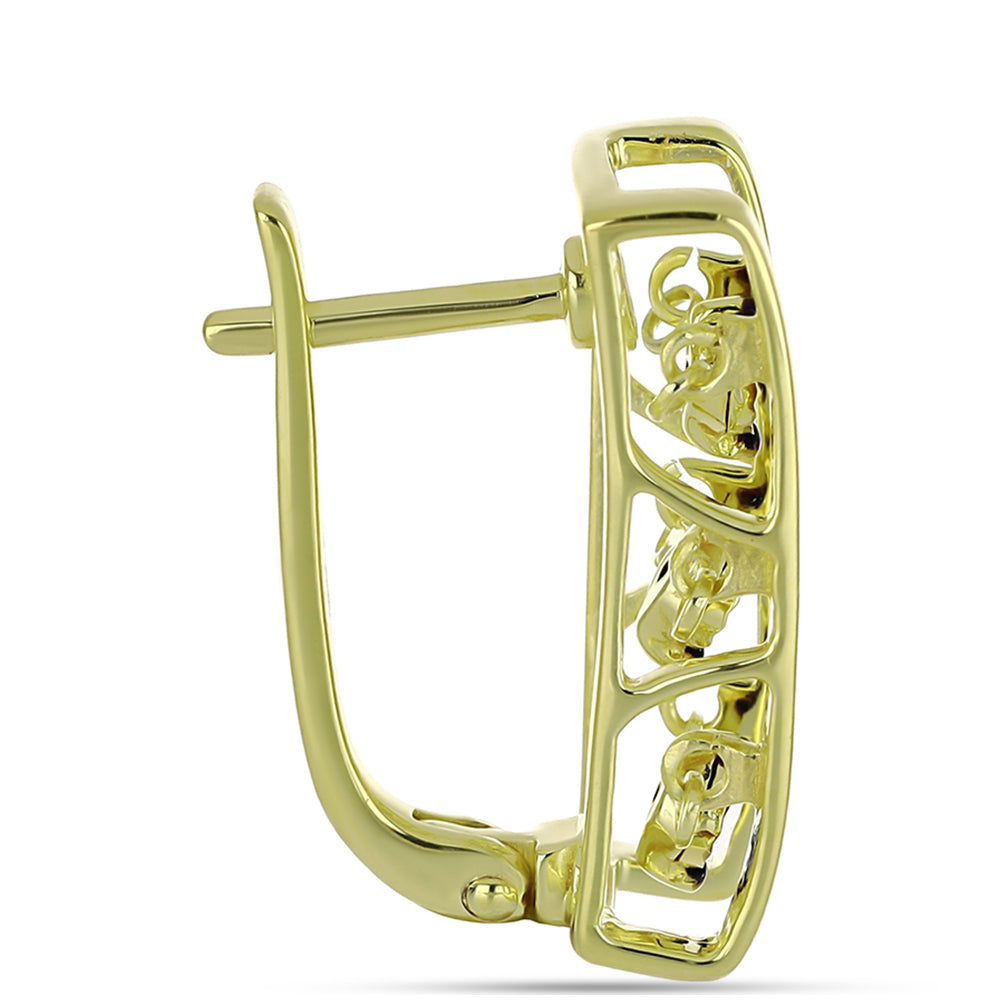 Pozlátené Strieborné Náušnice s Modrým Diamantom