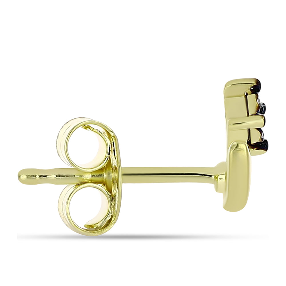 Pozlátené Strieborné Náušnice s Modrým Diamantom