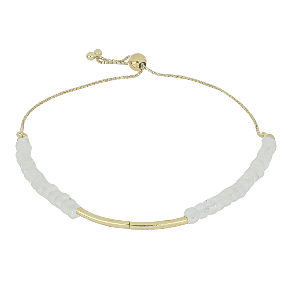 Pozlátený Strieborný Náramok s Dúhovým Mesačným Kameňom