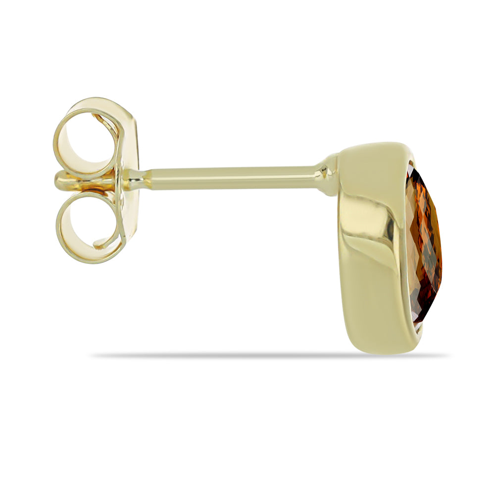 Pozlátené Strieborné Náušnice s Koňakovým Kremeňom