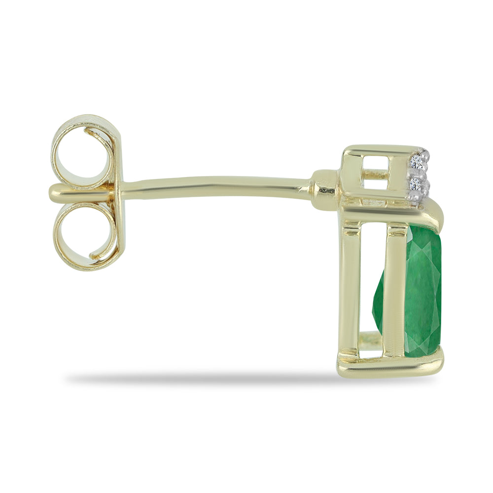 Pozlátené Strieborné Náušnice s Brazílskym Smaragdom a Bielym Topásom