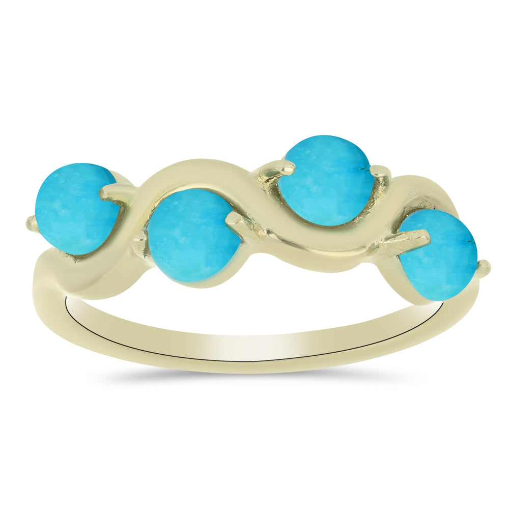 Pozlátený Strieborný Prsteň s so Sleeping Beauty Tyrkysom