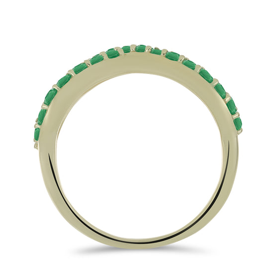 Pozlátený Strieborný Prsteň s Brazílskym Smaragdom