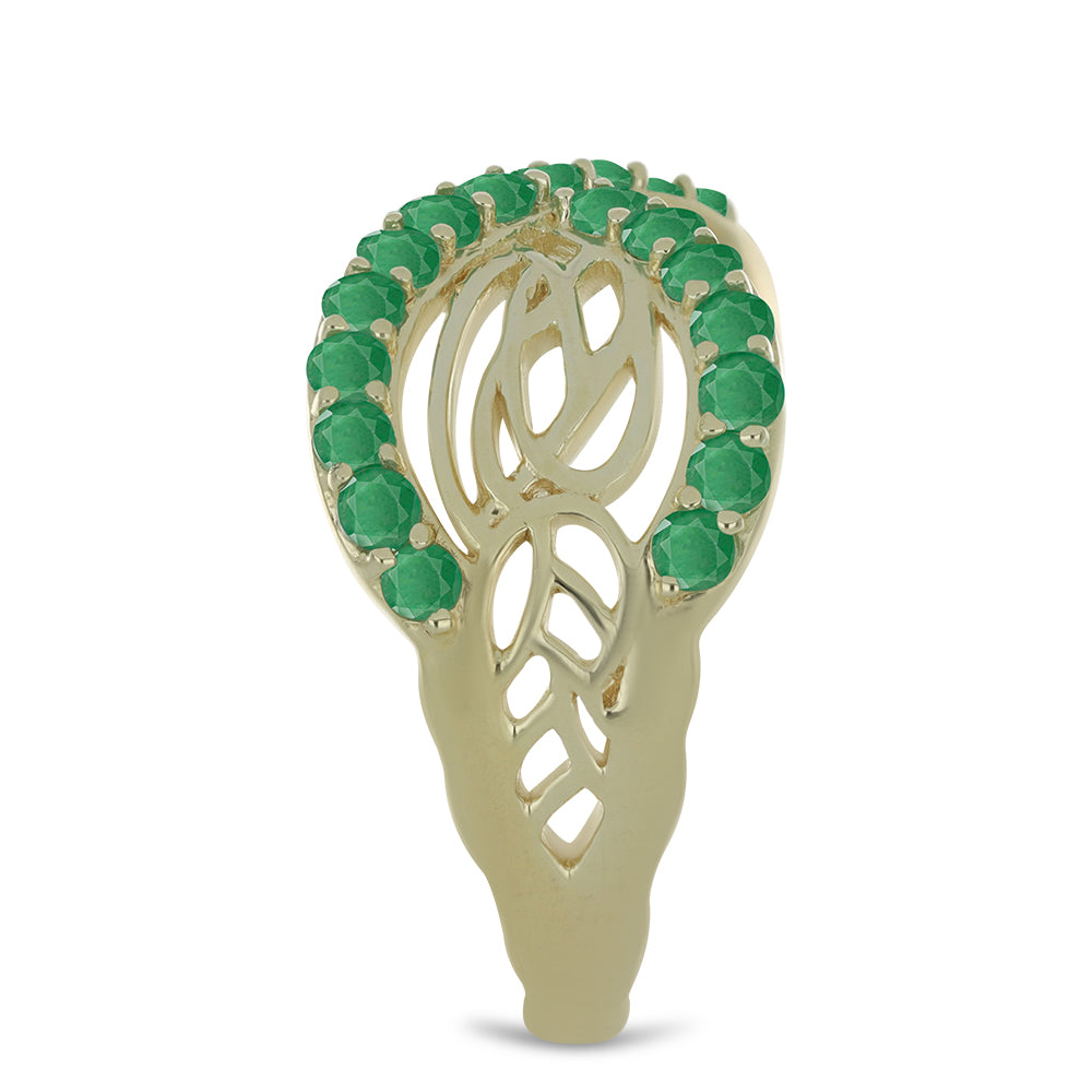 Pozlátený Strieborný Prsteň s Brazílskym Smaragdom