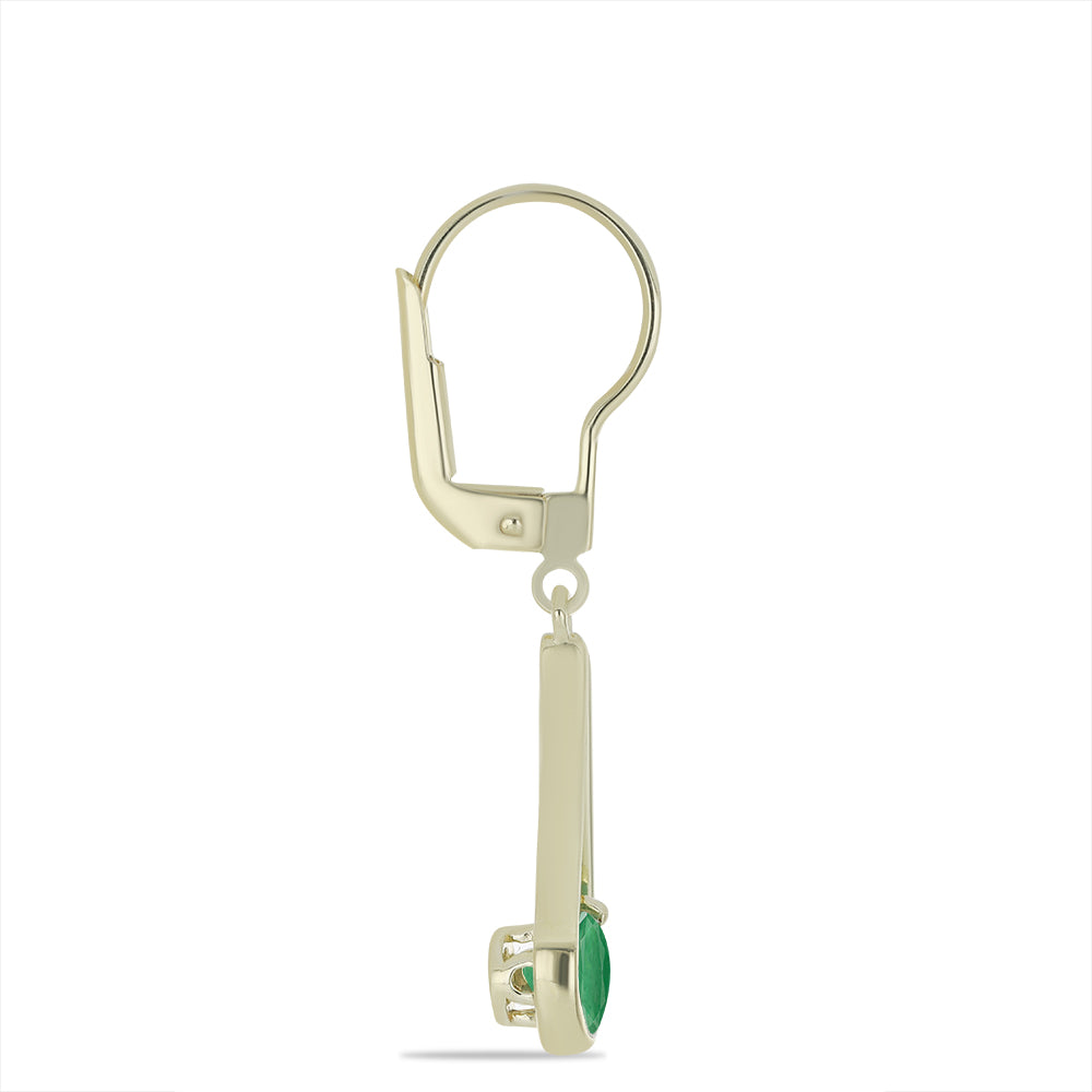 Pozlátené Strieborné Náušnice s Brazílskym Smaragdom
