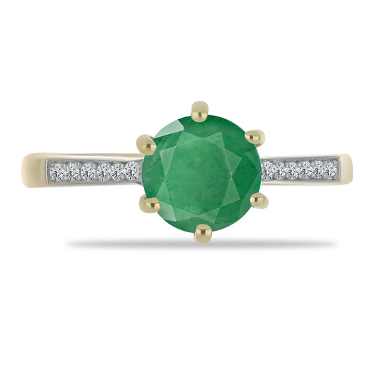 Pozlátený Strieborný Prsteň s Brazílskym Smaragdom a Bielym Topásom