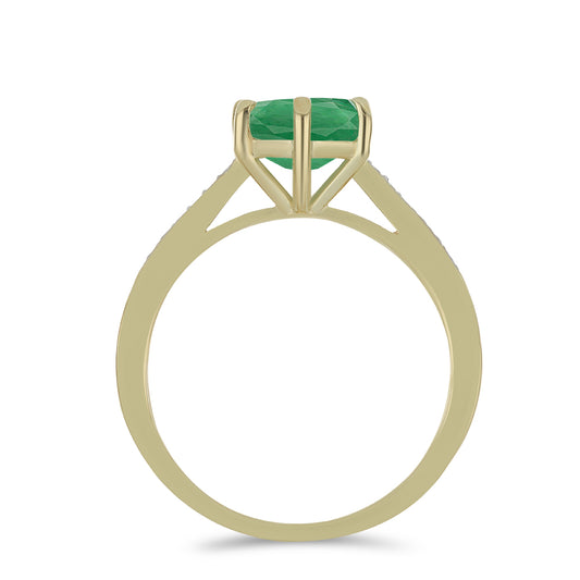 Pozlátený Strieborný Prsteň s Brazílskym Smaragdom a Bielym Topásom