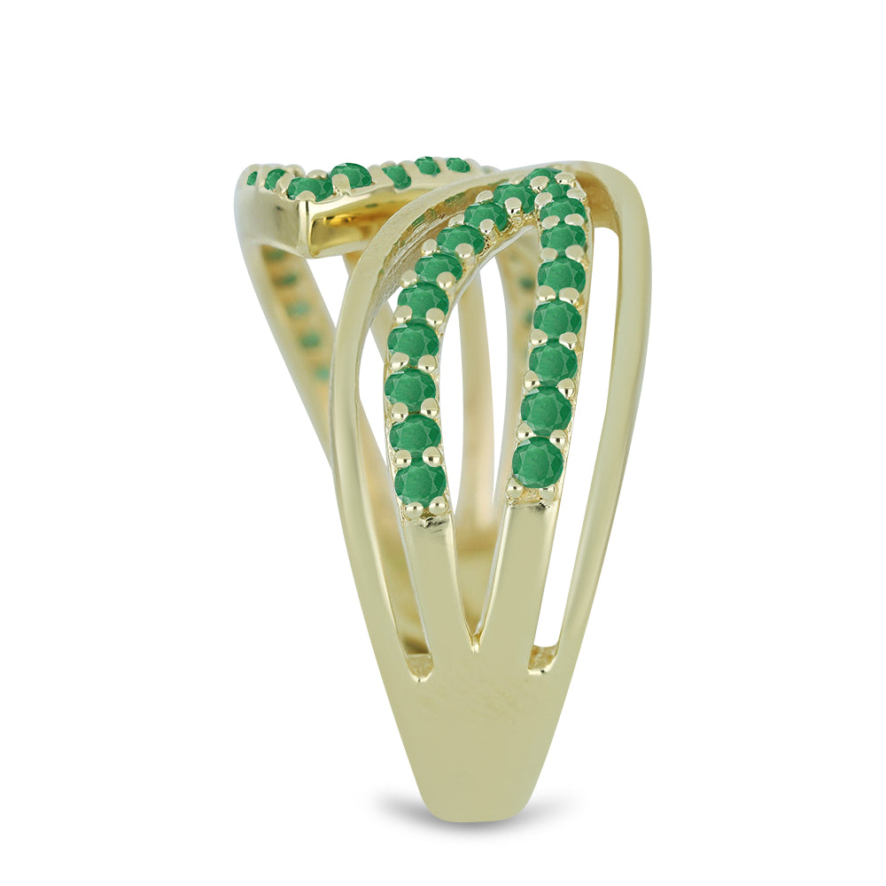 Pozlátený Strieborný Prsteň s Brazílskym Smaragdom