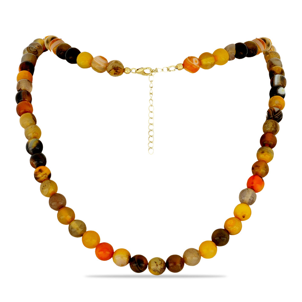 Pozlátený Strieborný Náhrdelník s Bumble Bee Jaspisom