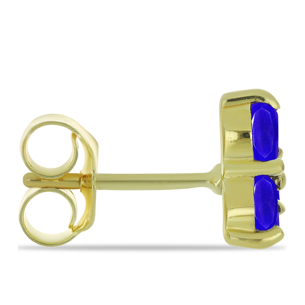 Pozlátené Strieborné Náušnice s Modrým Achátom