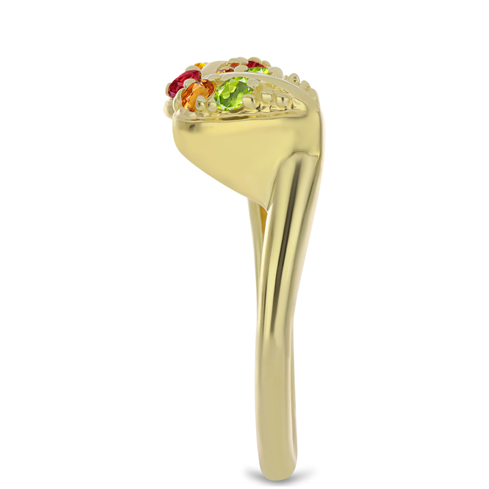 Pozlátený Strieborný Prsteň s Dúhovým Zafírom a Bielym Topásom