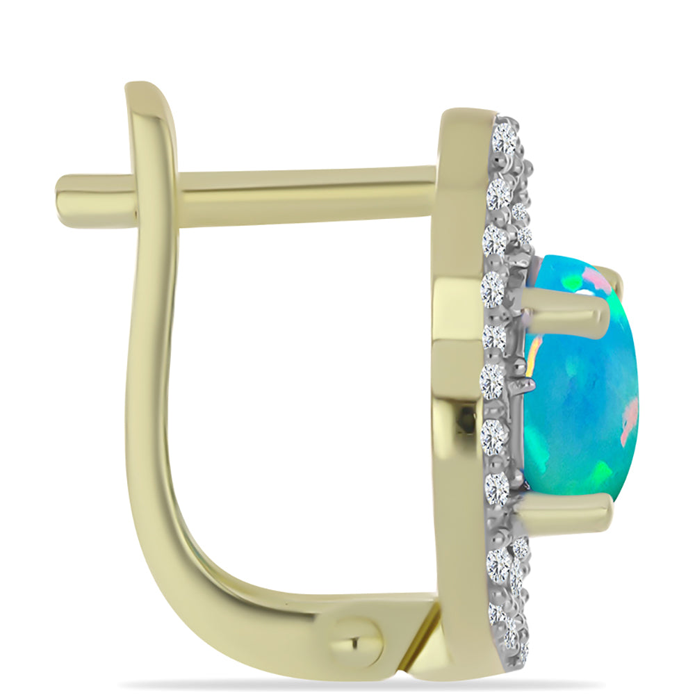 Pozlátené Strieborné Náušnice s Etiópskym Paraiba Modrým Opálom a Bielym Topásom