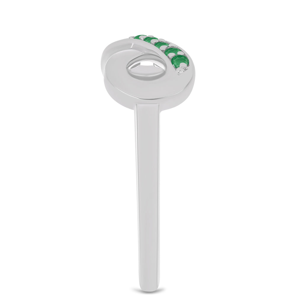 Strieborný Prsteň s Brazílskym Smaragdom