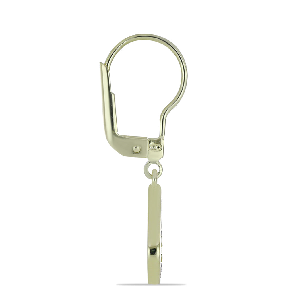 Pozlátené Strieborné Náušnice s Fialovým Diamantom a Bielym Diamantom