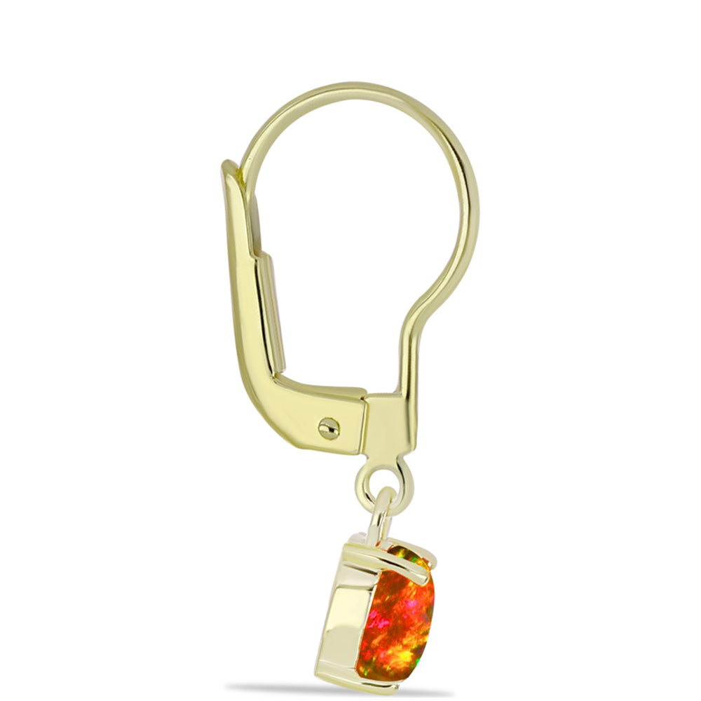 Pozlátené Strieborné Náušnice s Americkým Ohnivým Opálom