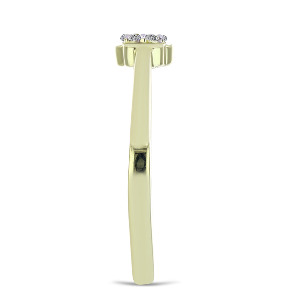 Pozlátený Strieborný Prsteň s Champagne Diamantom a Bielym Diamantom