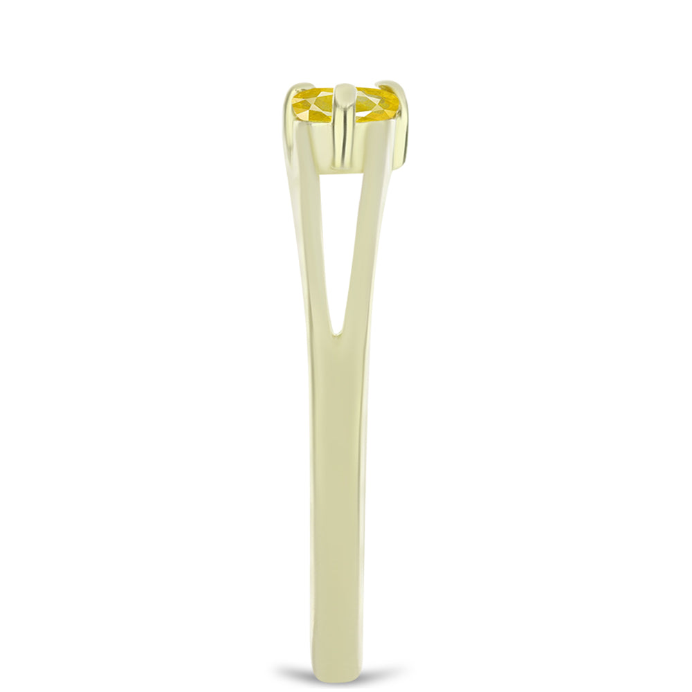 Pozlátený Strieborný Prsteň s Roseberským Žltým Zafírom a Bielym Topásom