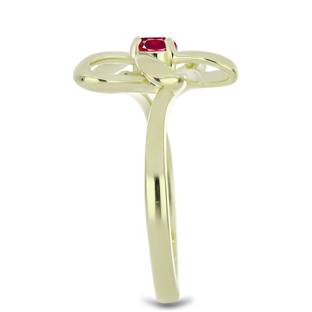 Pozlátený Strieborný Prsteň s Madagaskarským Rubínom