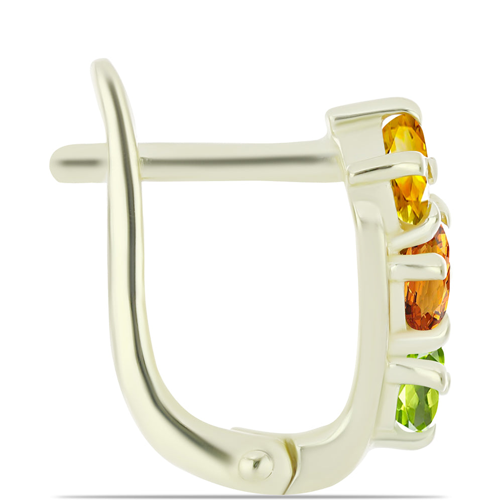 Pozlátené Strieborné Náušnice s Dúhovým Zafírom