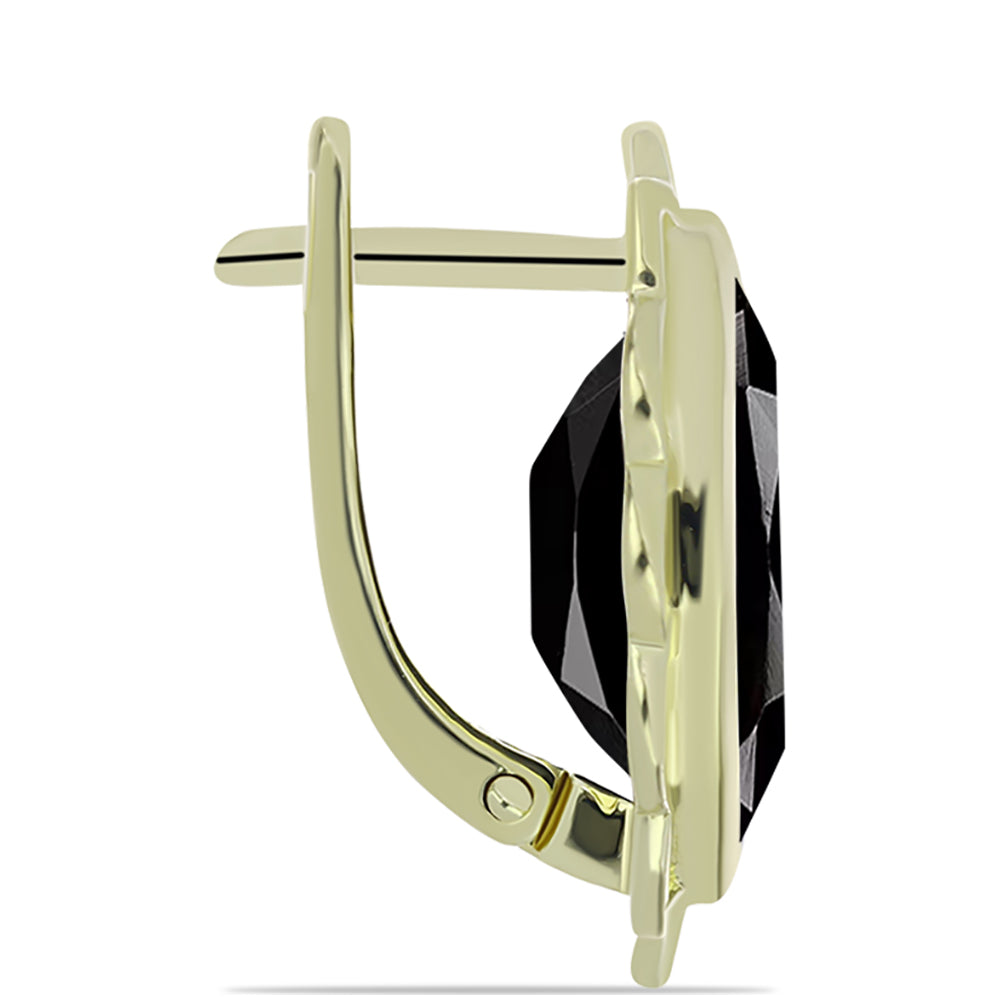 Pozlátené Strieborné Náušnice s so Suwarským Čiernym Ónyxom