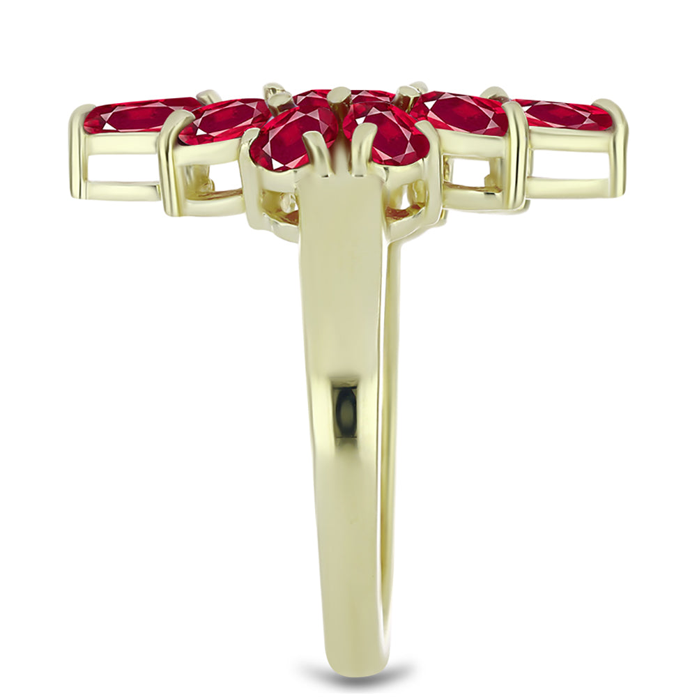 Pozlátený Strieborný Prsteň s Madagaskarským Rubínom