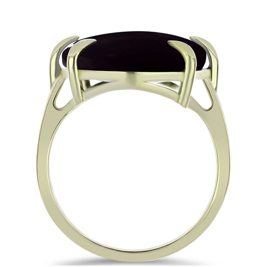 Pozlátený Strieborný Prsteň s so Suwarským Čiernym Ónyxom