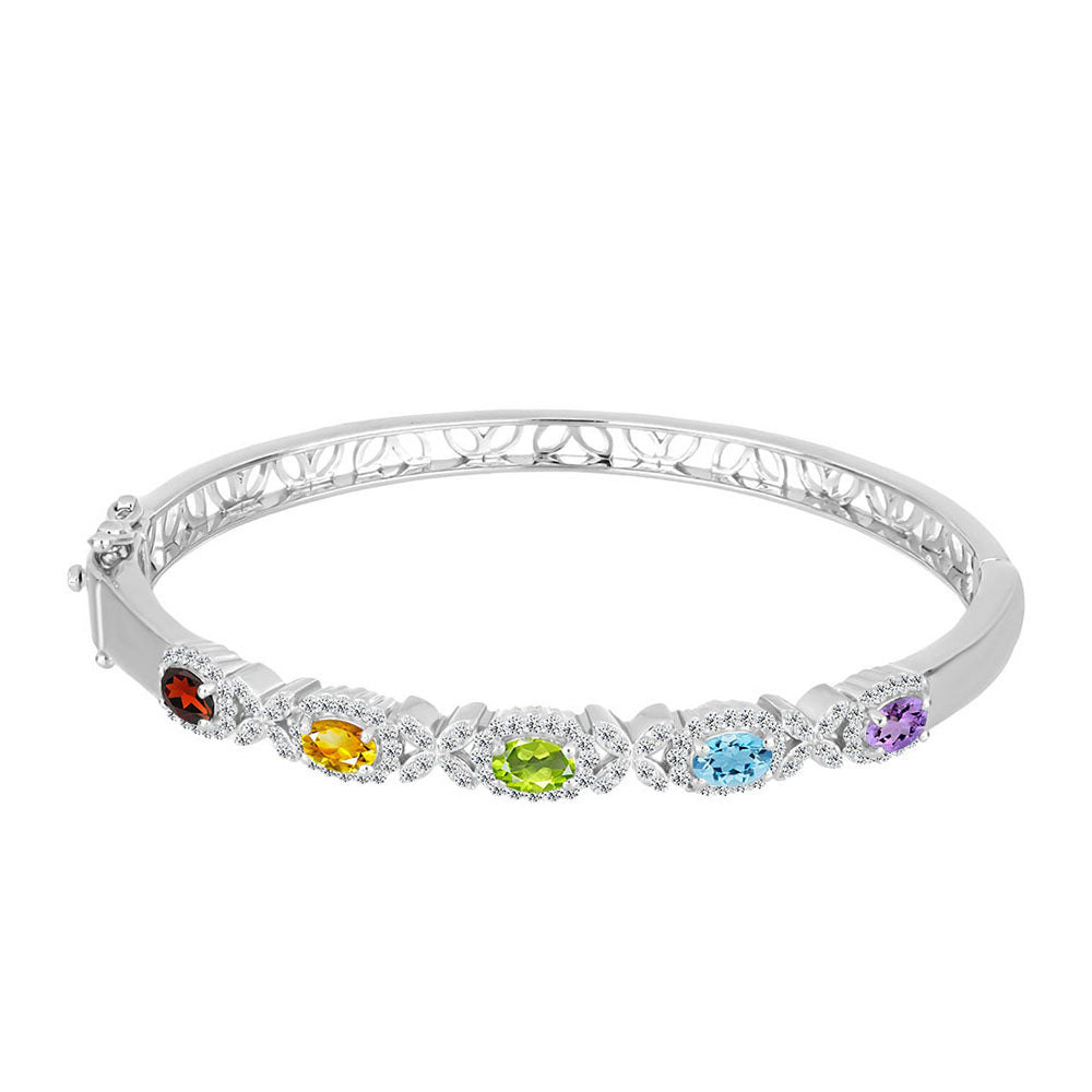 Kríž Strieborné Sada s Rose De France Ametystom a Uralským Citrínom ( Náramok+Prívesok )