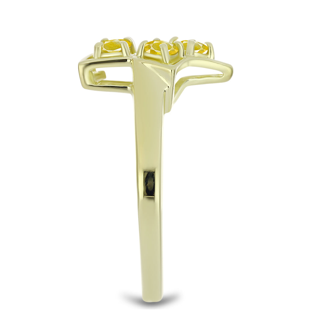 Pozlátený Strieborný Prsteň s Roseberským Žltým Zafírom