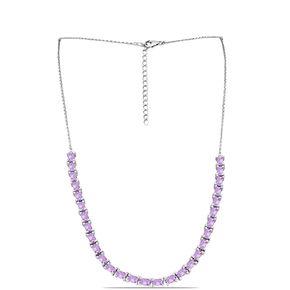 Strieborný Náhrdelník s Rose De France Ametystom