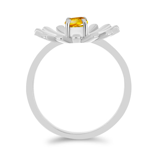 Strieborný Prsteň s Uralským Citrínom