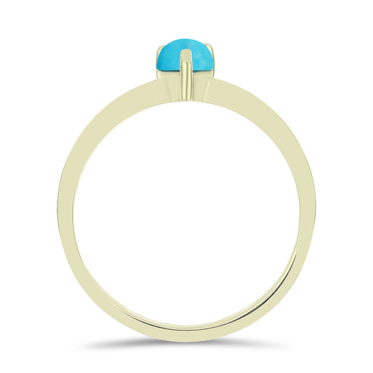 Pozlátený Strieborný Prsteň s so Sleeping Beauty Tyrkysom