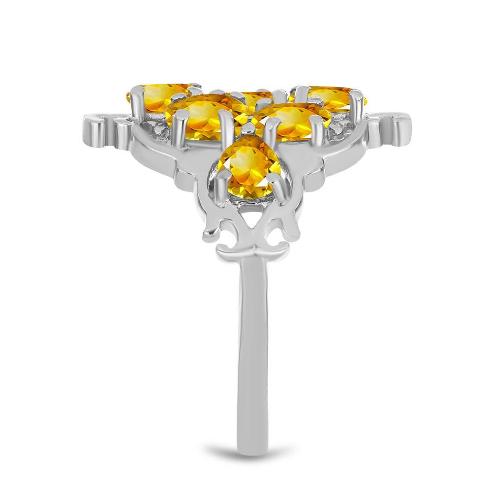 Strieborný Prsteň s Uralským Citrínom