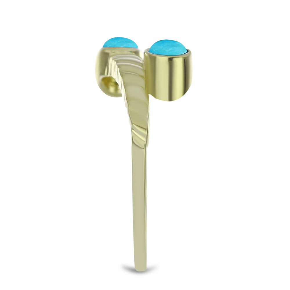 Pozlátený Strieborný Prsteň s so Sleeping Beauty Tyrkysom