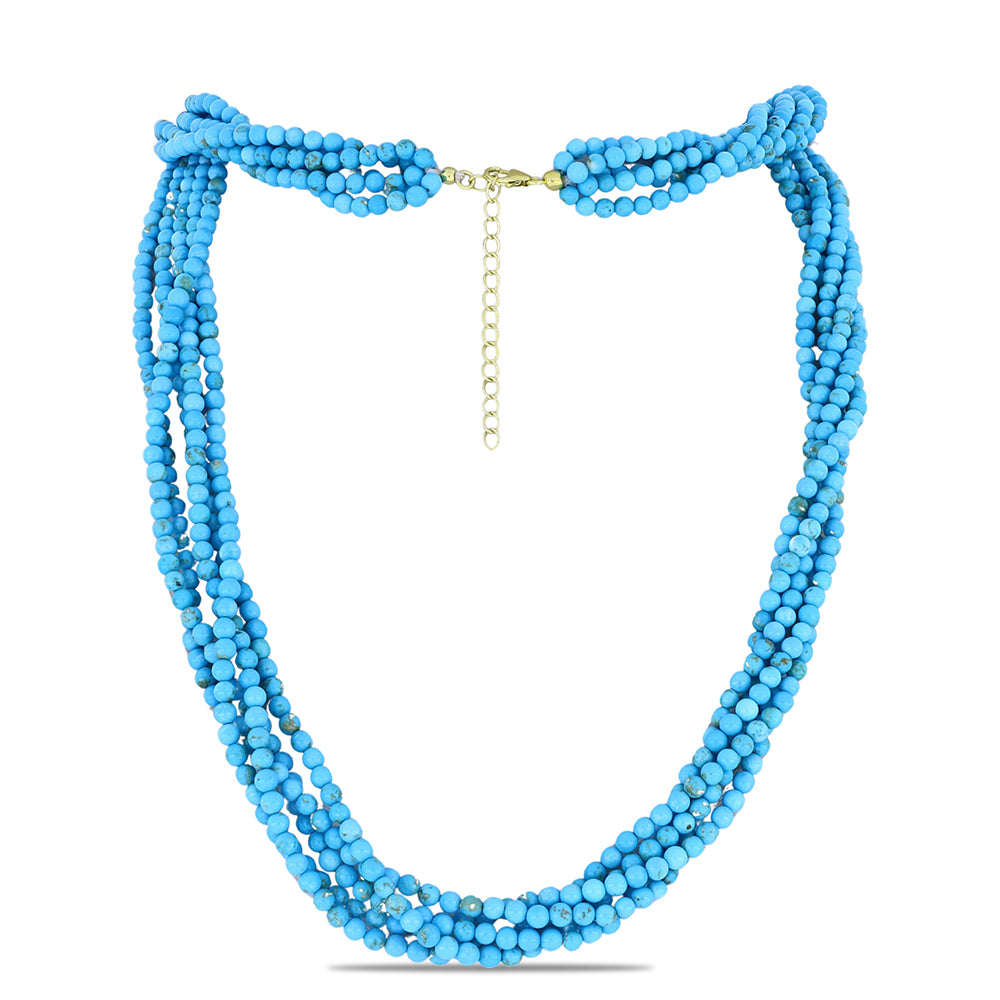 Pozlátený Strieborný Náhrdelník s so Sleeping Beauty Tyrkysom