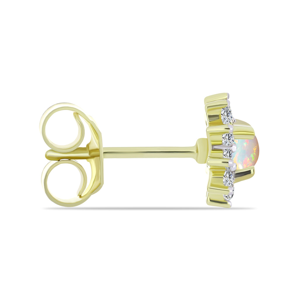 Pozlátené Strieborné Náušnice s Etiópskym Opálom z Lega Dembi a Bielym Topásom