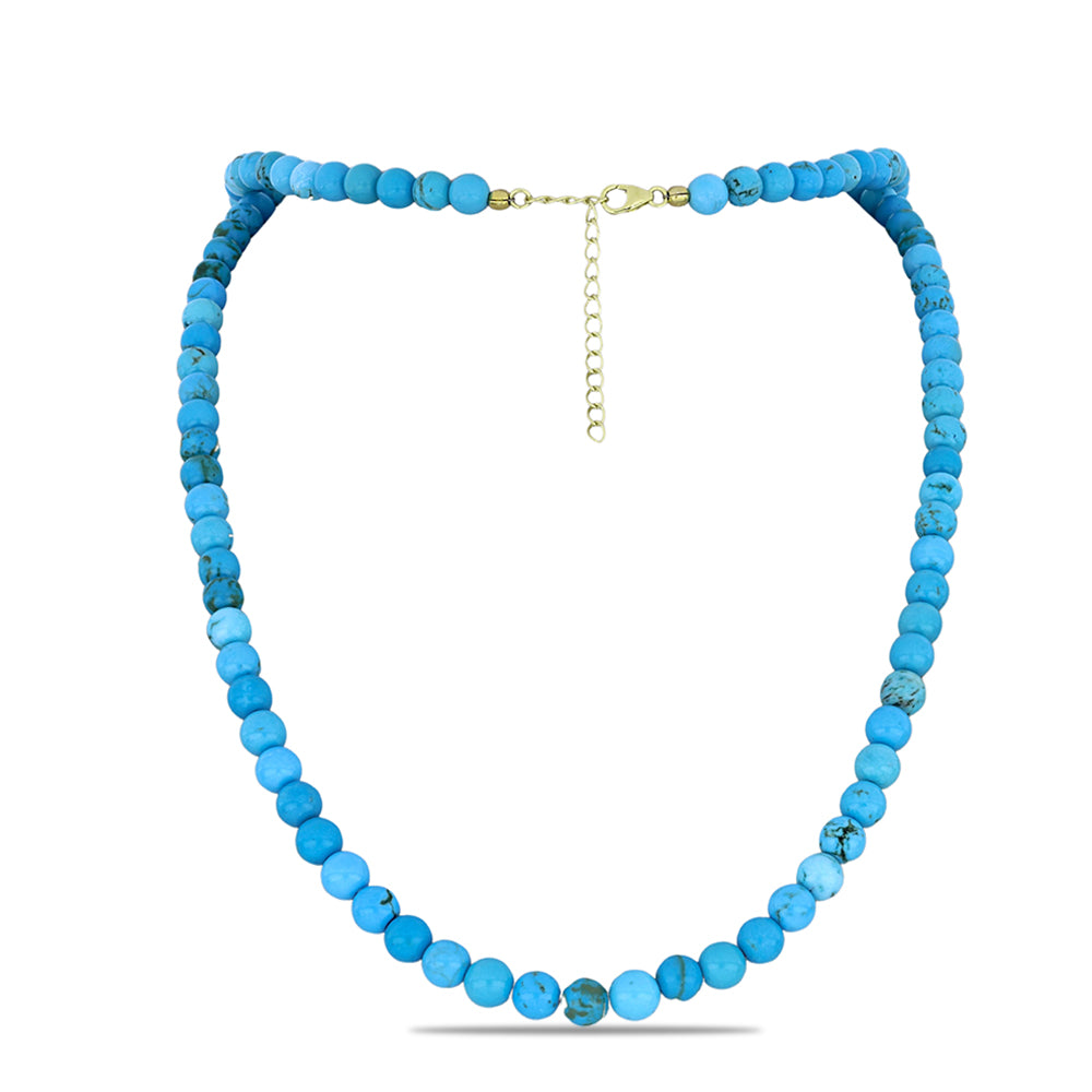 Pozlátený Strieborný Náhrdelník s so Sleeping Beauty Tyrkysom