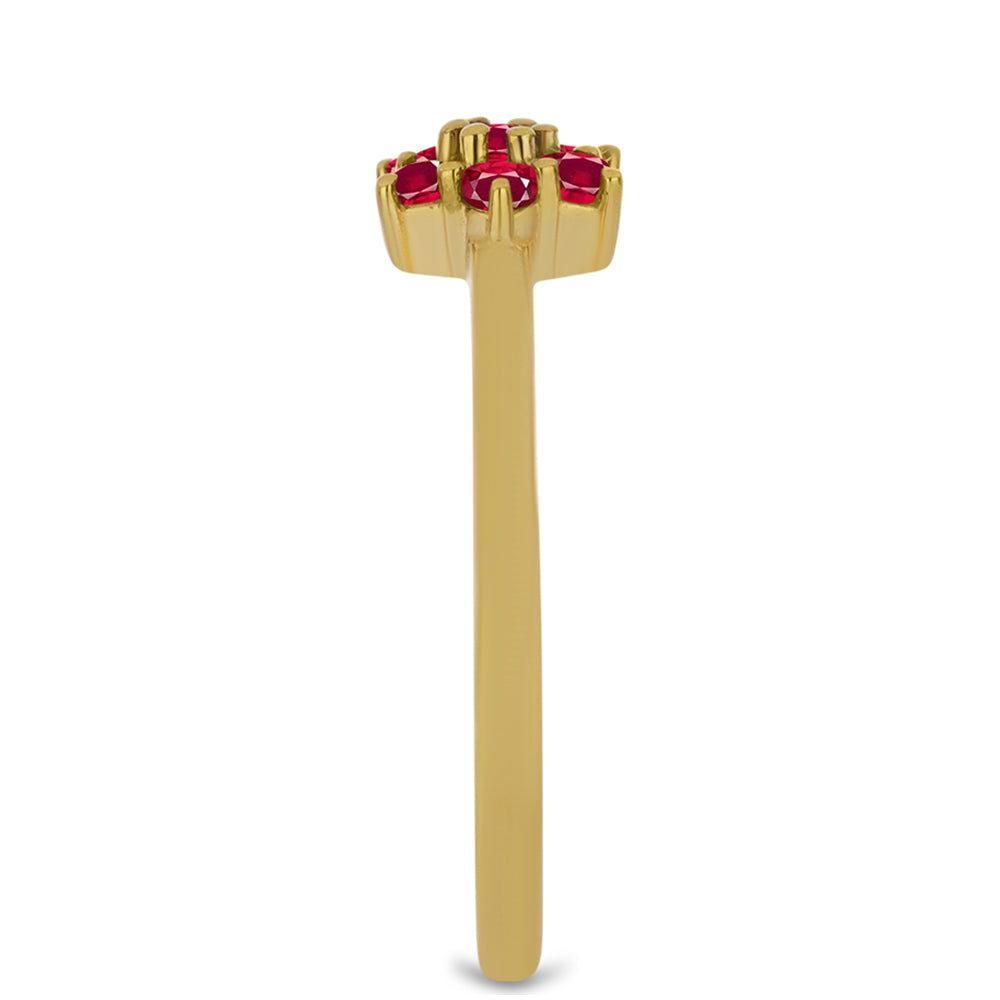 Pozlátený Strieborný Prsteň s Madagaskarským Rubínom