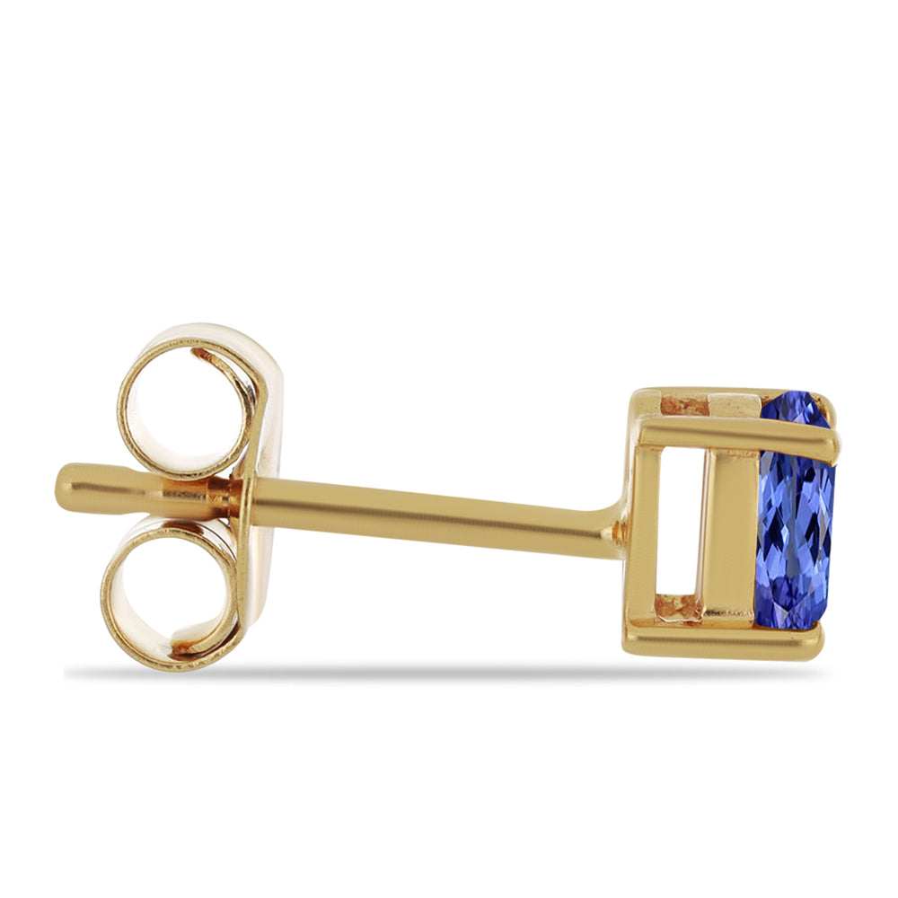 Pozlátené Strieborné Náušnice s Tanzanitom