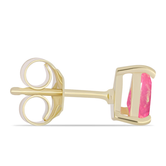 Pozlátené Strieborné Náušnice s Ružovým Etiópskym Opálom z Lega Dembi