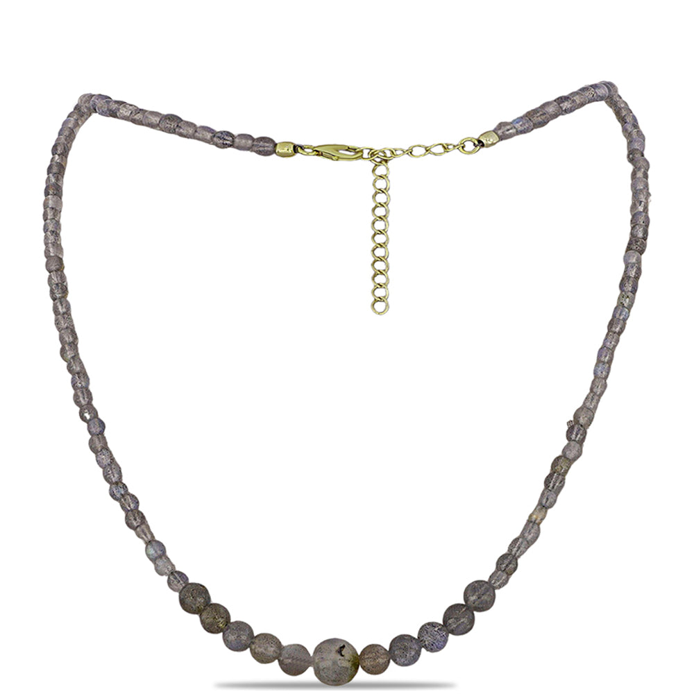 Pozlátený Strieborný Náhrdelník s Labradoritom