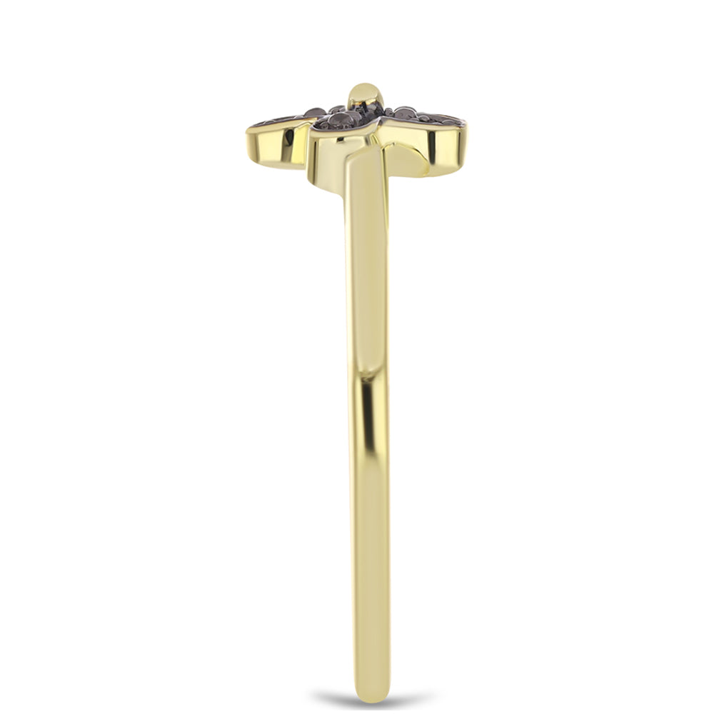 Pozlátený Strieborný Prsteň s so Zeleným Diamantom