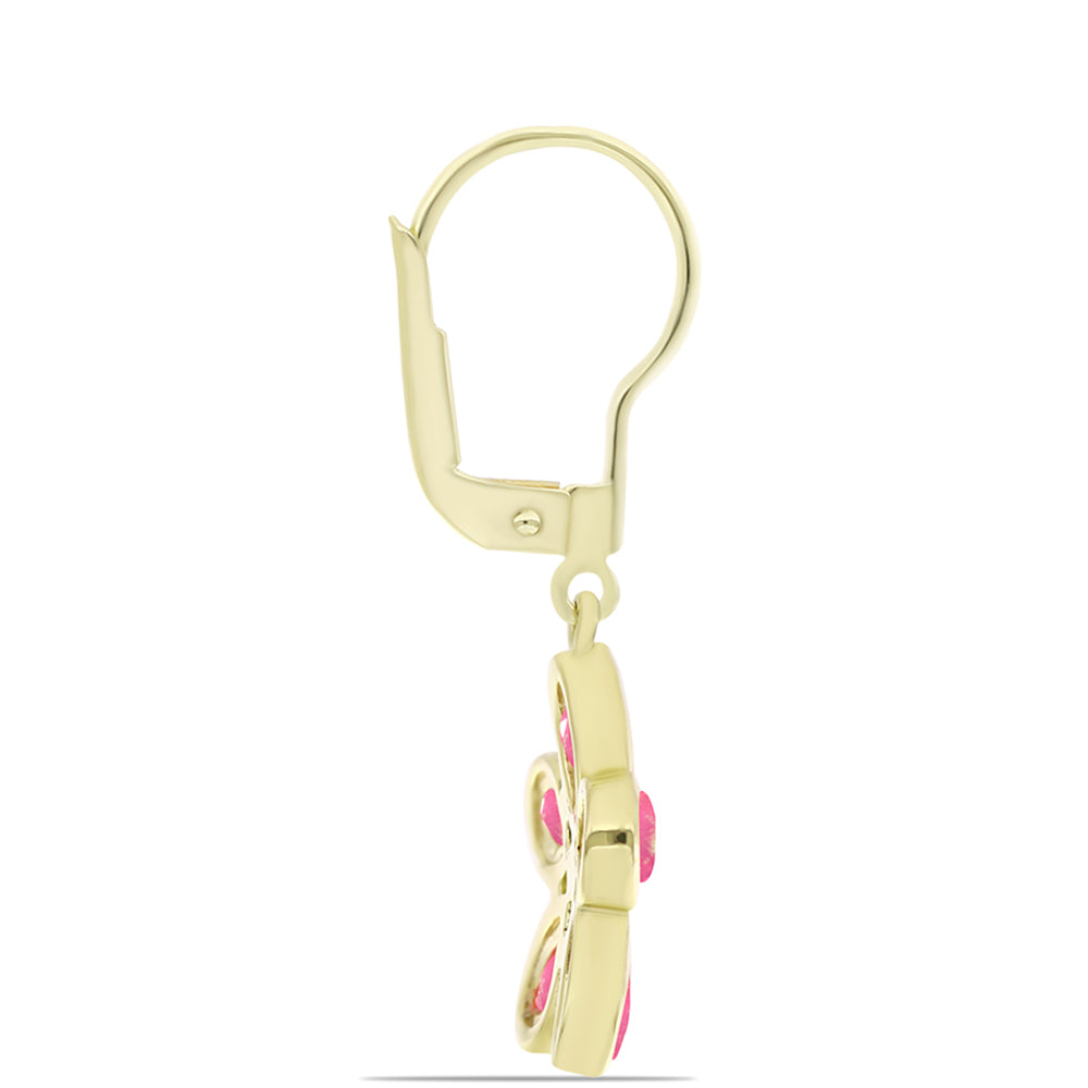 Pozlátené Strieborné Náušnice s Ružovým Etiópskym Opálom z Lega Dembi