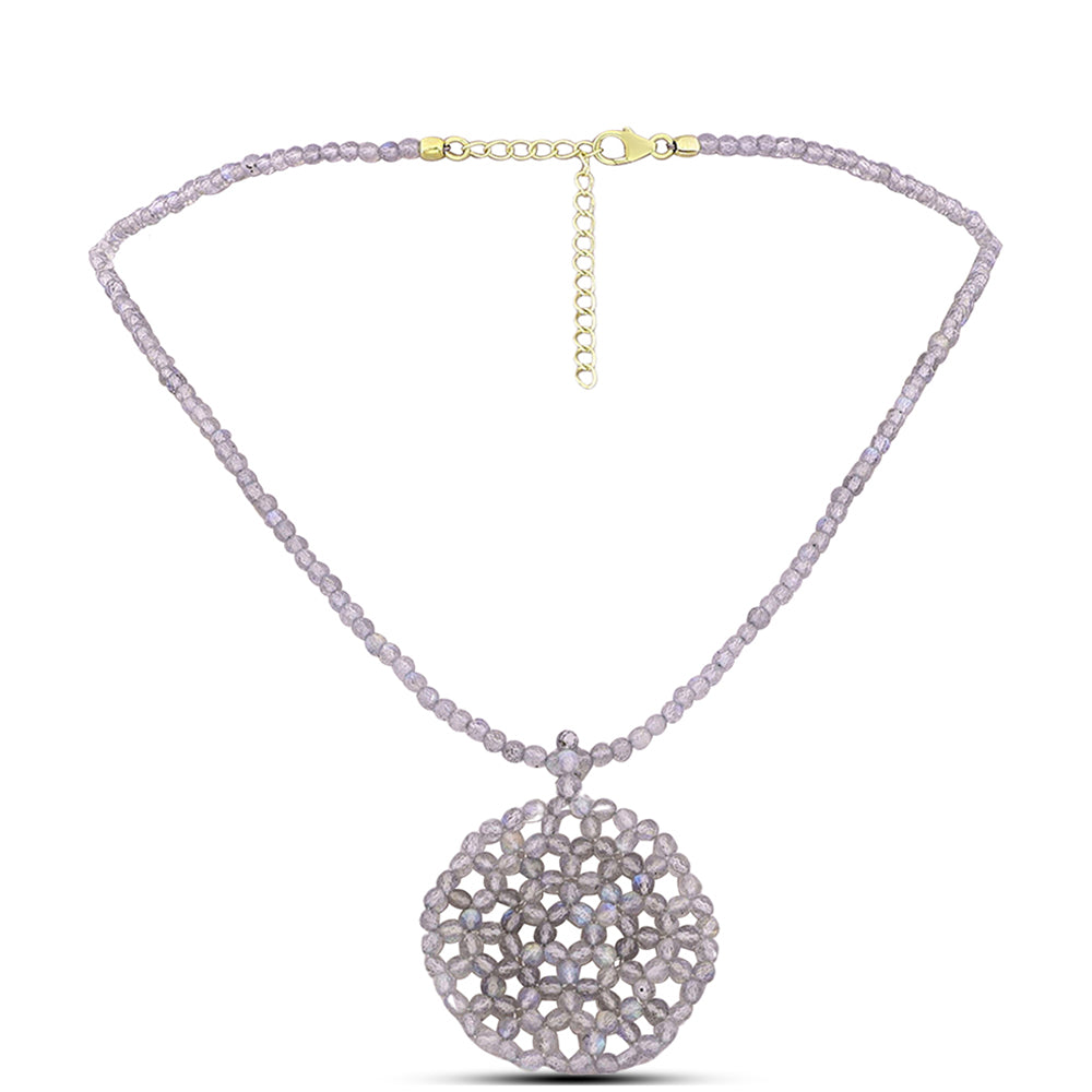 Pozlátený Strieborný Náhrdelník s Labradoritom