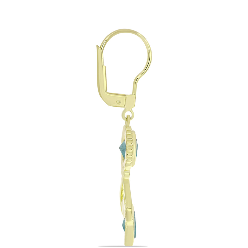 Pozlátené Strieborné Náušnice s Labradoritom