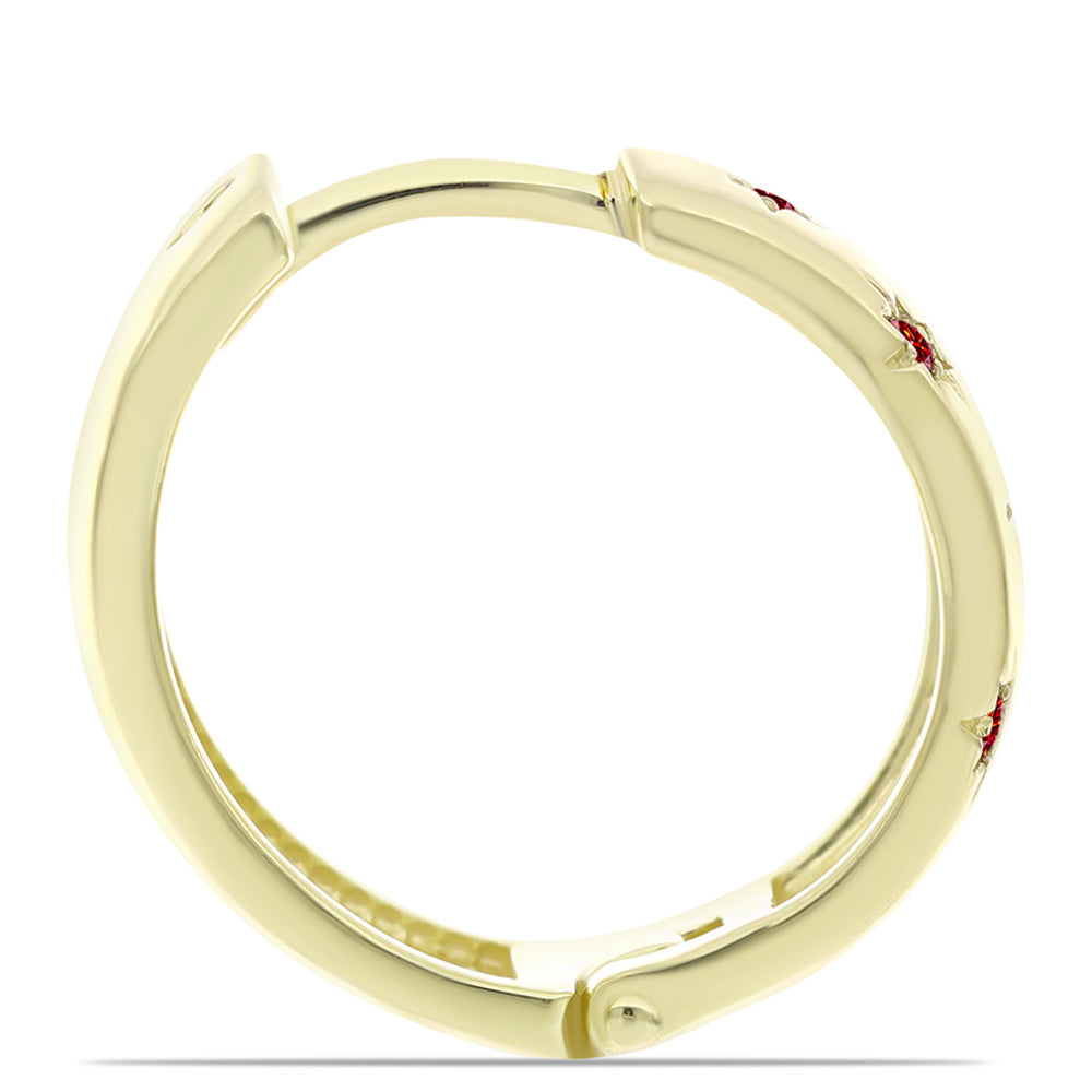 Pozlátené Strieborné Náušnice s Majestátnym červeným moissanitom